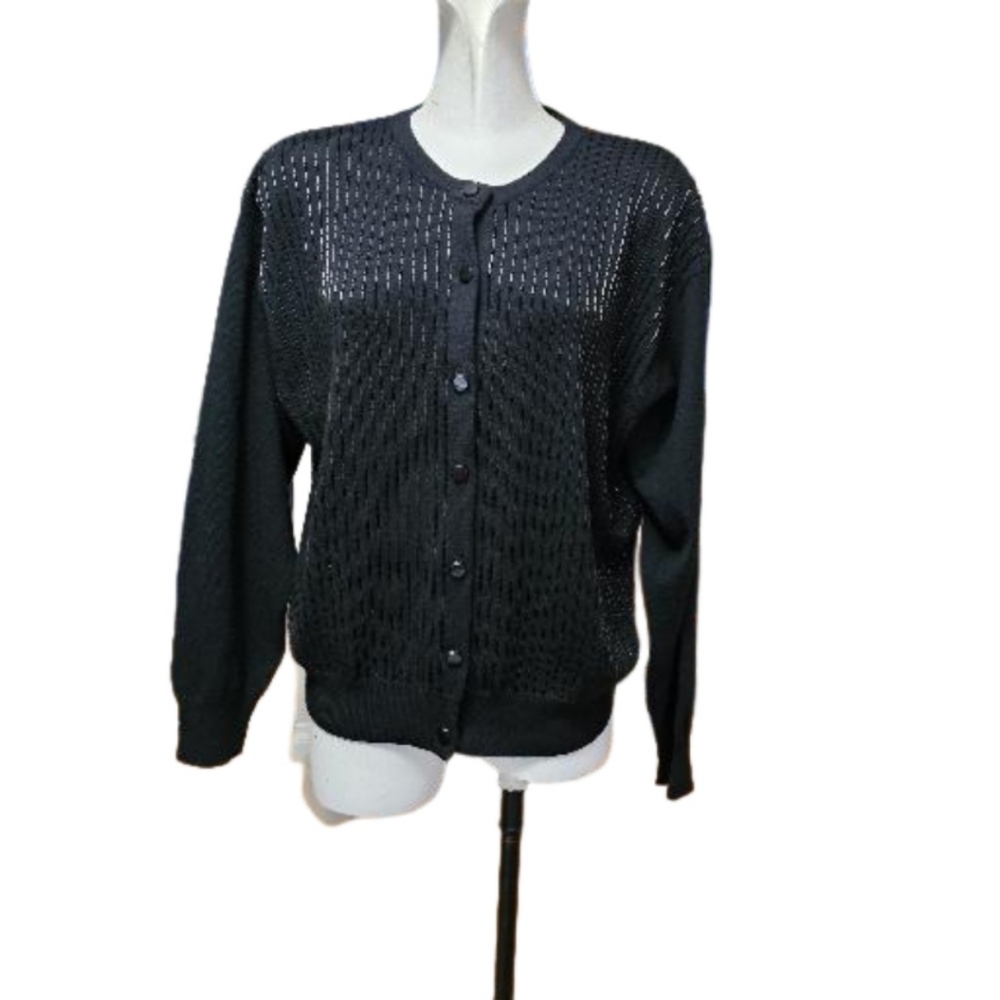 Jones of New York beaded cardigan lambs wool blend size large